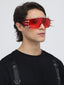 Rave Studs | Warm Red Wrap-Around Studs Sunglass