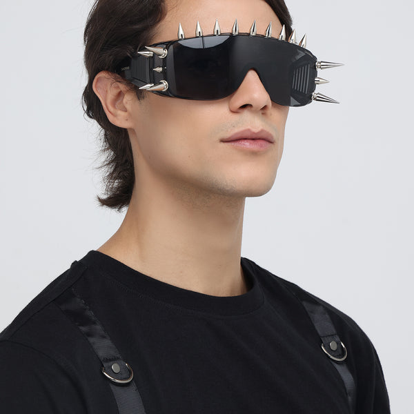 Rave Studs | Black Wrap-Around Studs Sunglass
