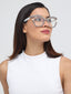 Diamond Cateyes | Grey Fancy White Crystals Wayfarer Transparent Sunglass