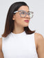 Diamond Cateyes | Grey Fancy White Crystals Wayfarer Transparent Sunglass