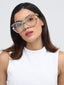 Diamond Cateyes | Rainbow Fancy White Crystals Wayfarer Transparent Sunglass