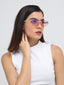 Florence | Champagne Pink Rimless Cateye Sunglass