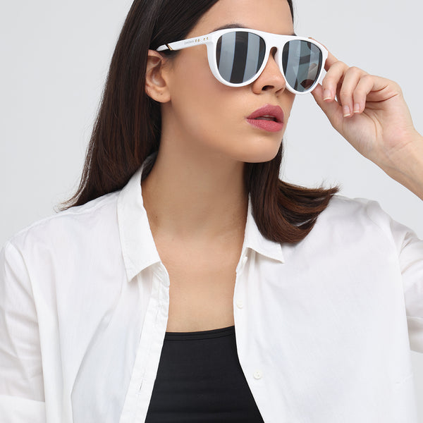 Turkey | White Strips Aviator Sunglass