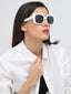 NY | White Wayfarer Oversize Sunglass