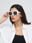 NY | White Wayfarer Oversize Sunglass