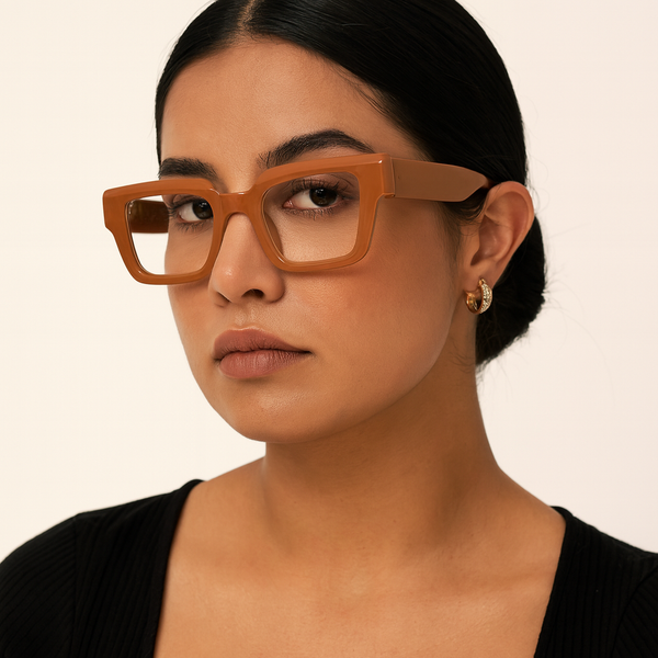 KJ | Brown Transparent Oversize Sunglass