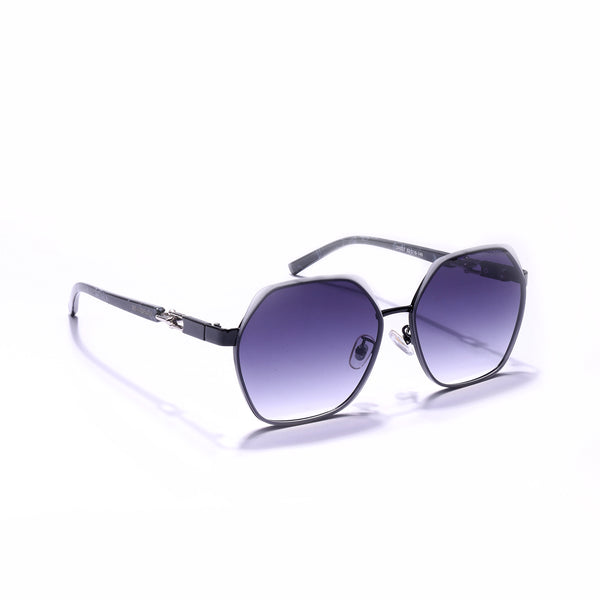 Hinge | Black Silver Oversize Sunglass