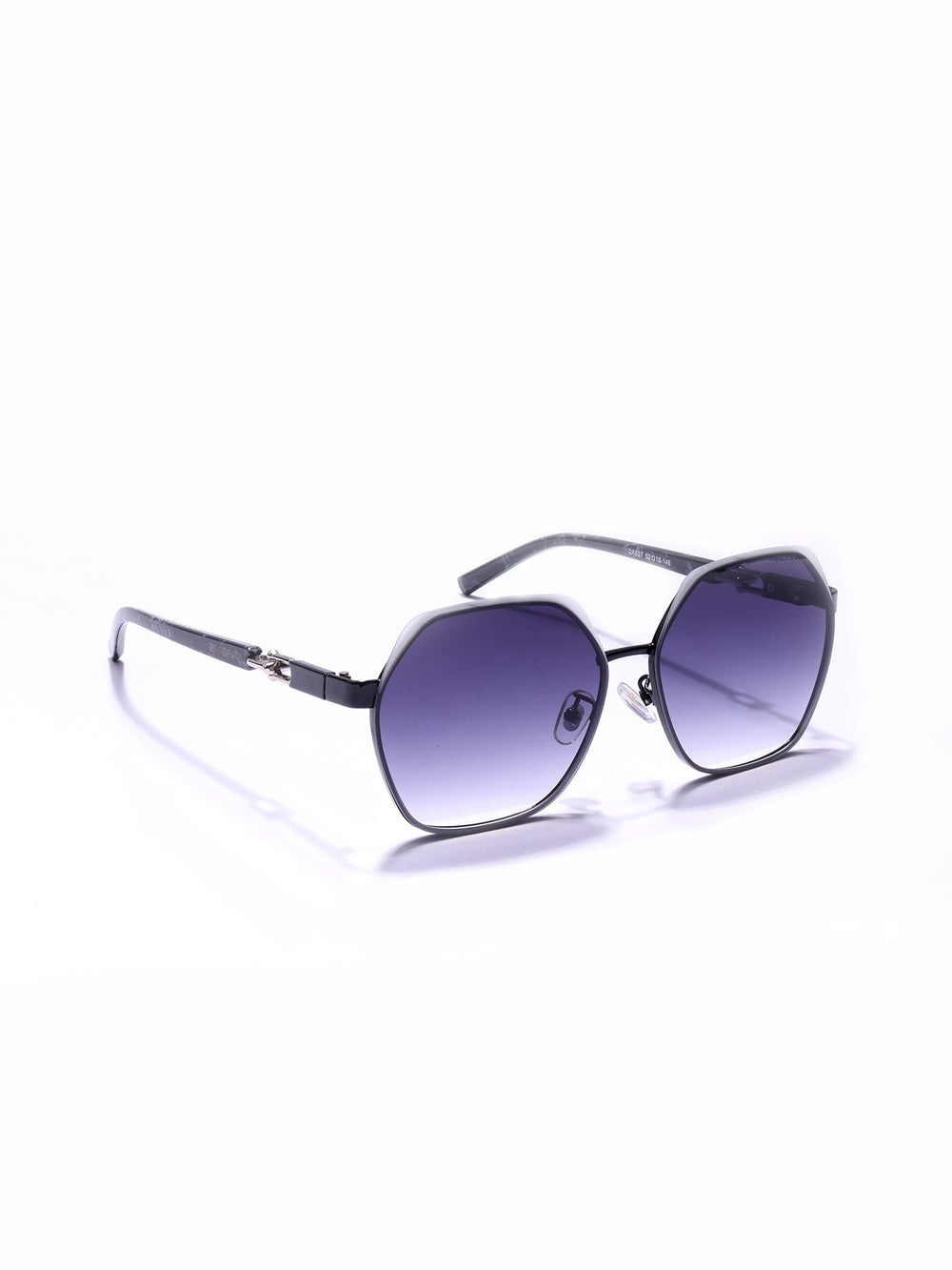 Hinge | Black Silver Oversize Sunglass