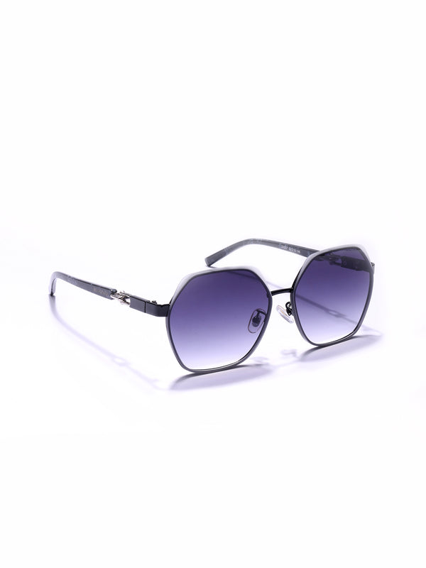 Hinge | Black Silver Oversize Sunglass