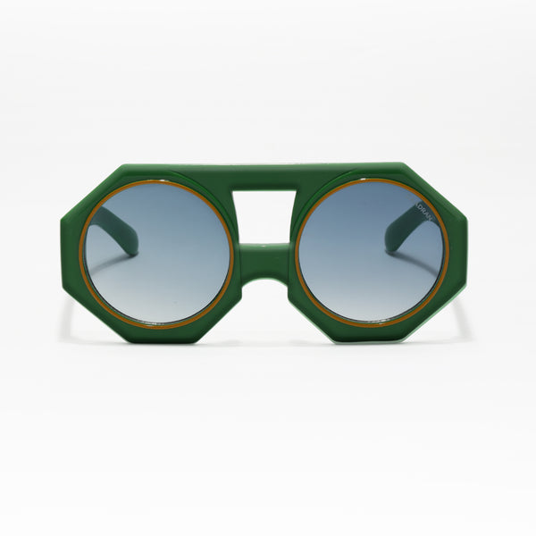 Forest Flair | Green Round Sunglass