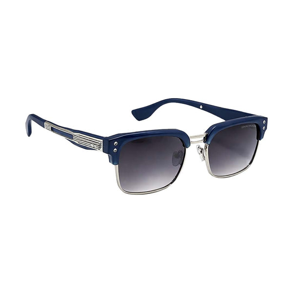 Solomon | Navy Blue Silver Blue Wayfarer Sunglass