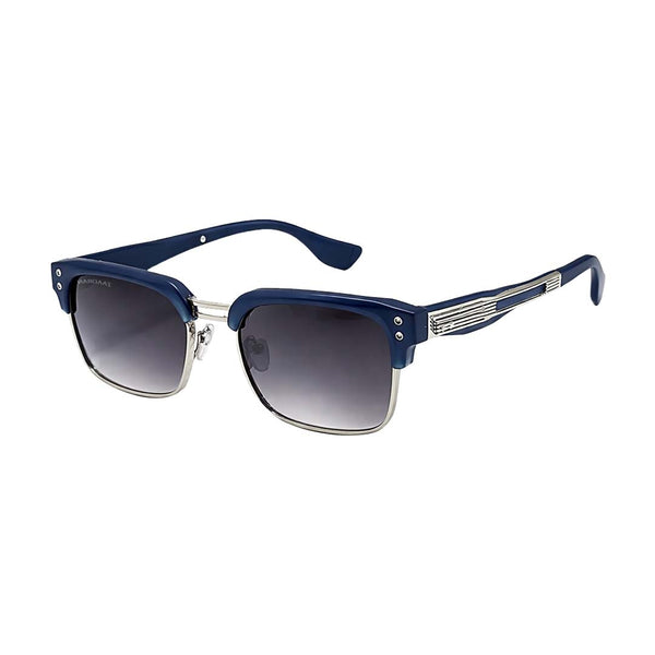 Solomon | Navy Blue Silver Blue Wayfarer Sunglass