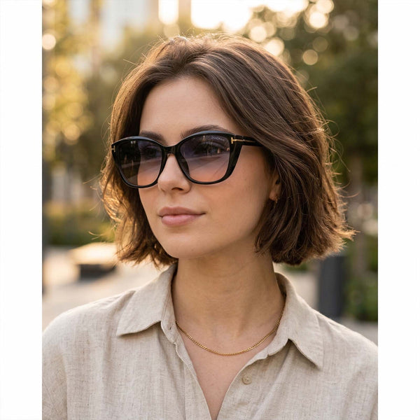 Gambia | Black Dual Tone Cateye sunglass