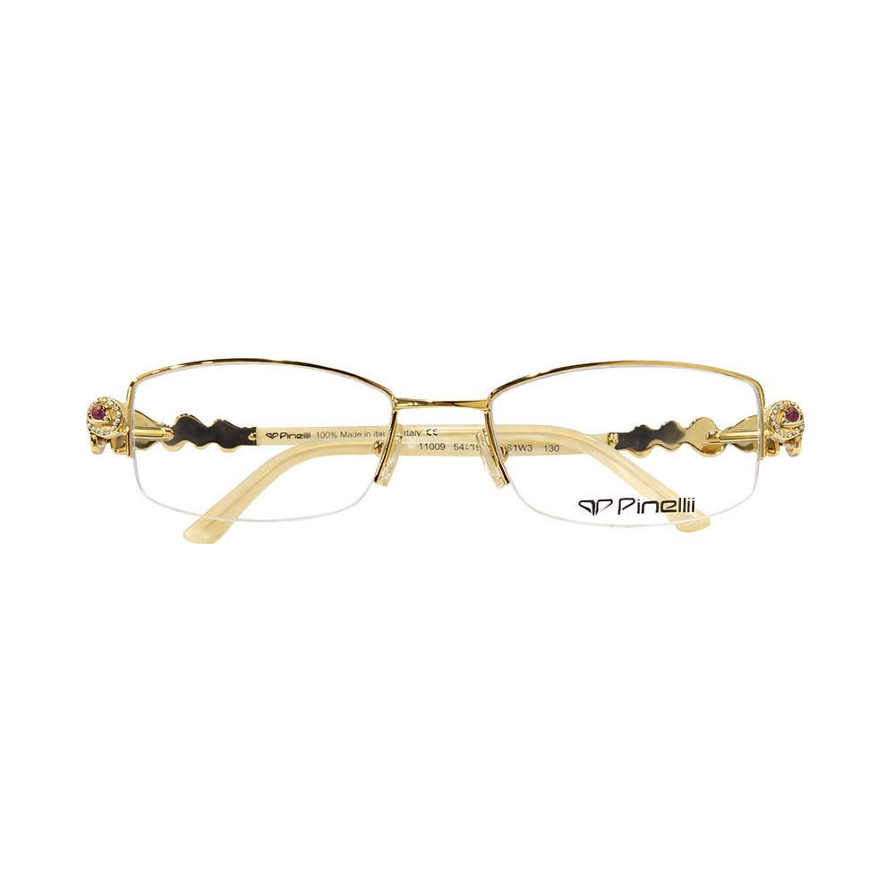 Golden Diamonds Cream Transparent Half Rimless Eyewear | I1009 |Pinellii Edition