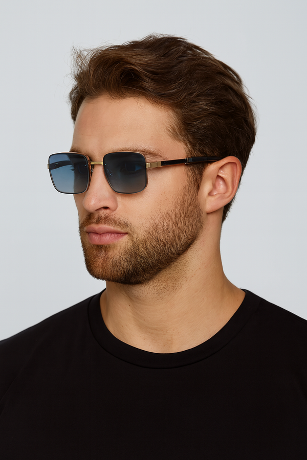 Giza | Golden Blue Wayfarer Sunglass