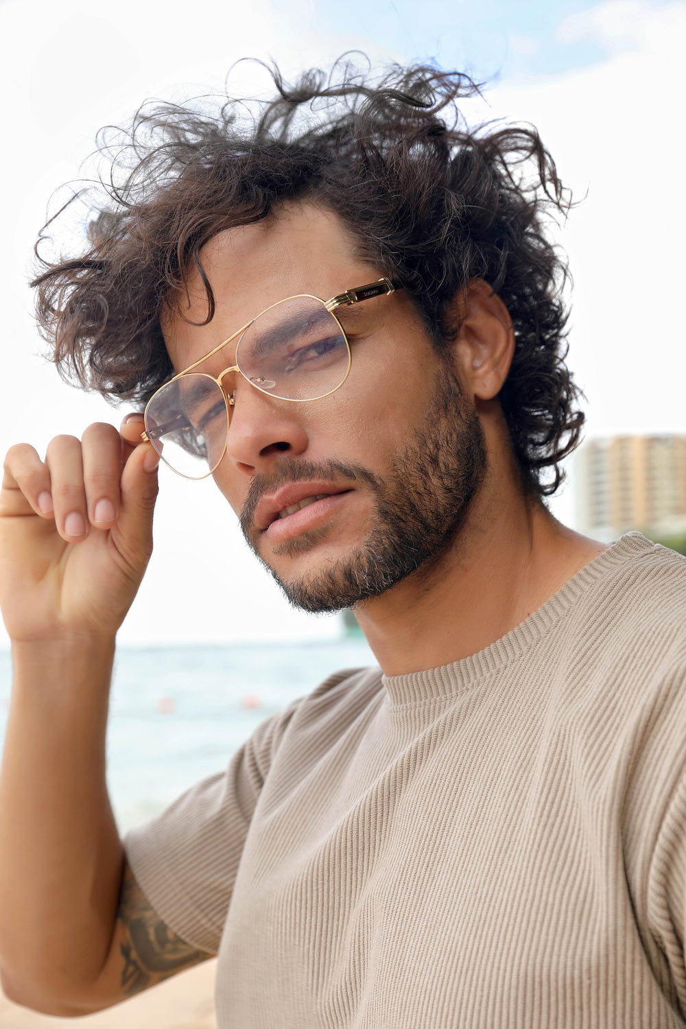 Greece | Golden Transparent Aviator Sunglass