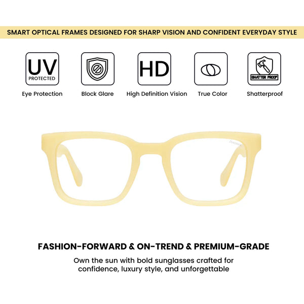 Argentina | Cream Transparent Wayfarer Sunglass