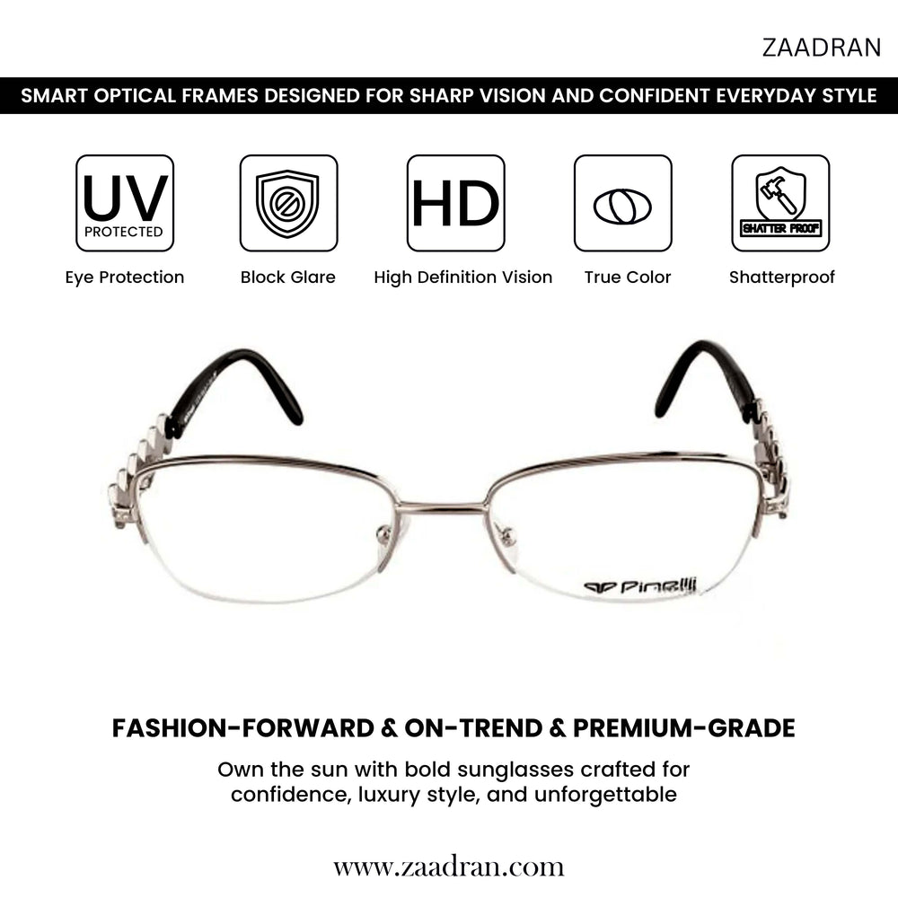 Black Silver Diamonds Transparent Rimless Rectangle Eyewear | Pinelli Edition