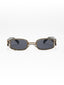 Diamond Glare | Black Golden Crystal Rectangle Sunglass