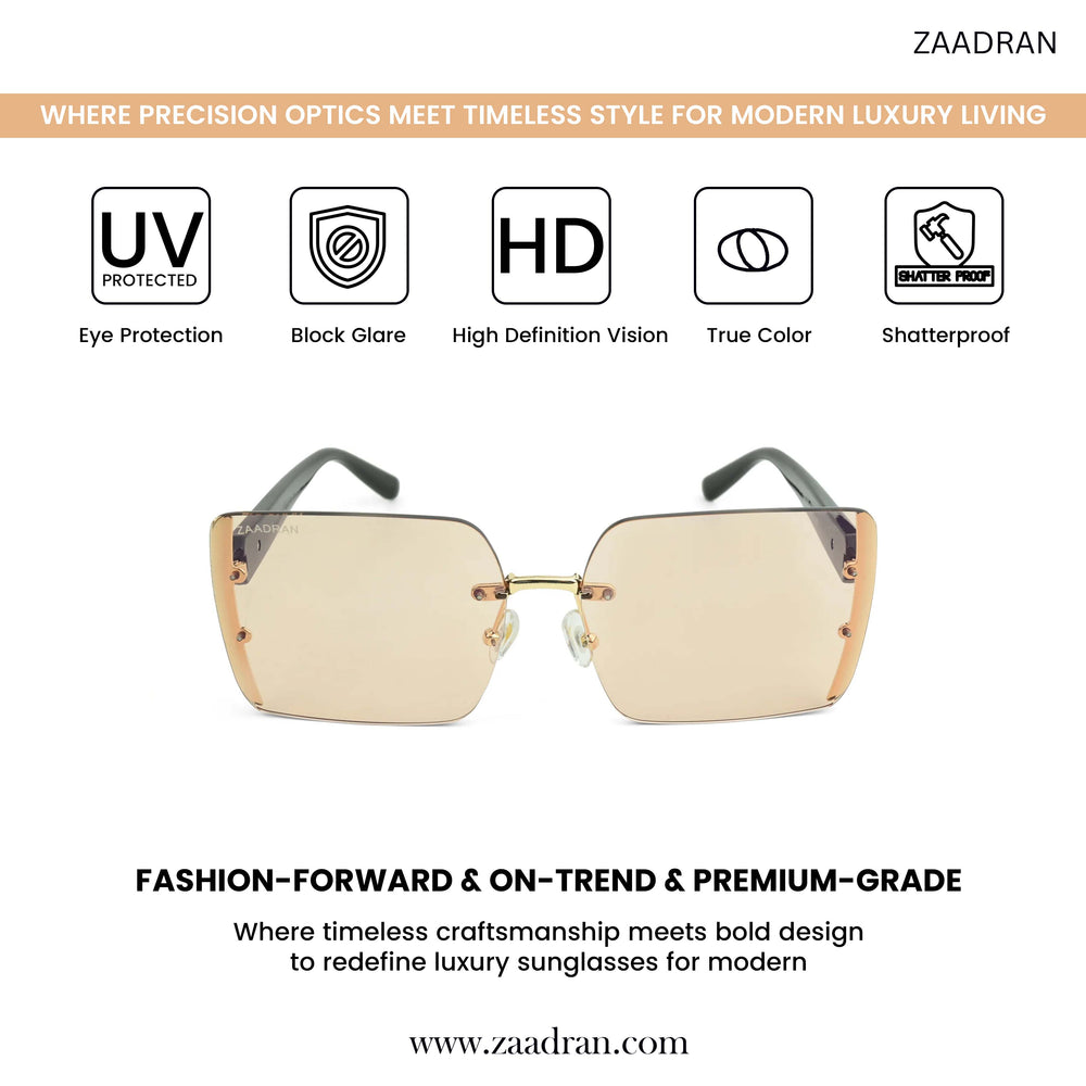 Chicago | Golden Peach Oversize Rectangle Sunglass