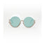 Vintage Underline | Golden Green Round Sunglass