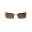 Millionaire | Orange Brown Rectangle Sunglass