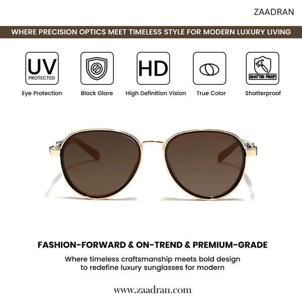 Berlin | Brown Golden Aviator Sunglass