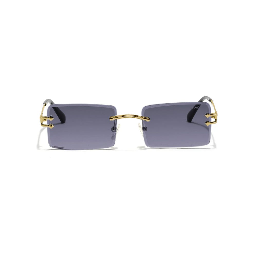Austria |  Golden Black  Rimless Rectangle Sunglass - (ZAADRLASGLDBLK0019)