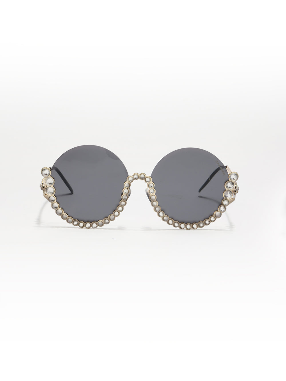 Vintage Underline | Golden Black Round Sunglass