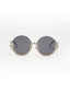 Vintage Underline | Golden Grey Round Sunglass