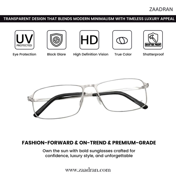 Silver Transparent Rectangle Eyewear | Pinelli Edition Opticals