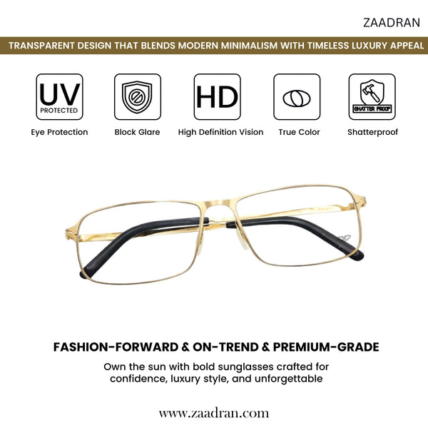 Golden Transparent Rectangle Eyewear | Pinelli Edition Opticals