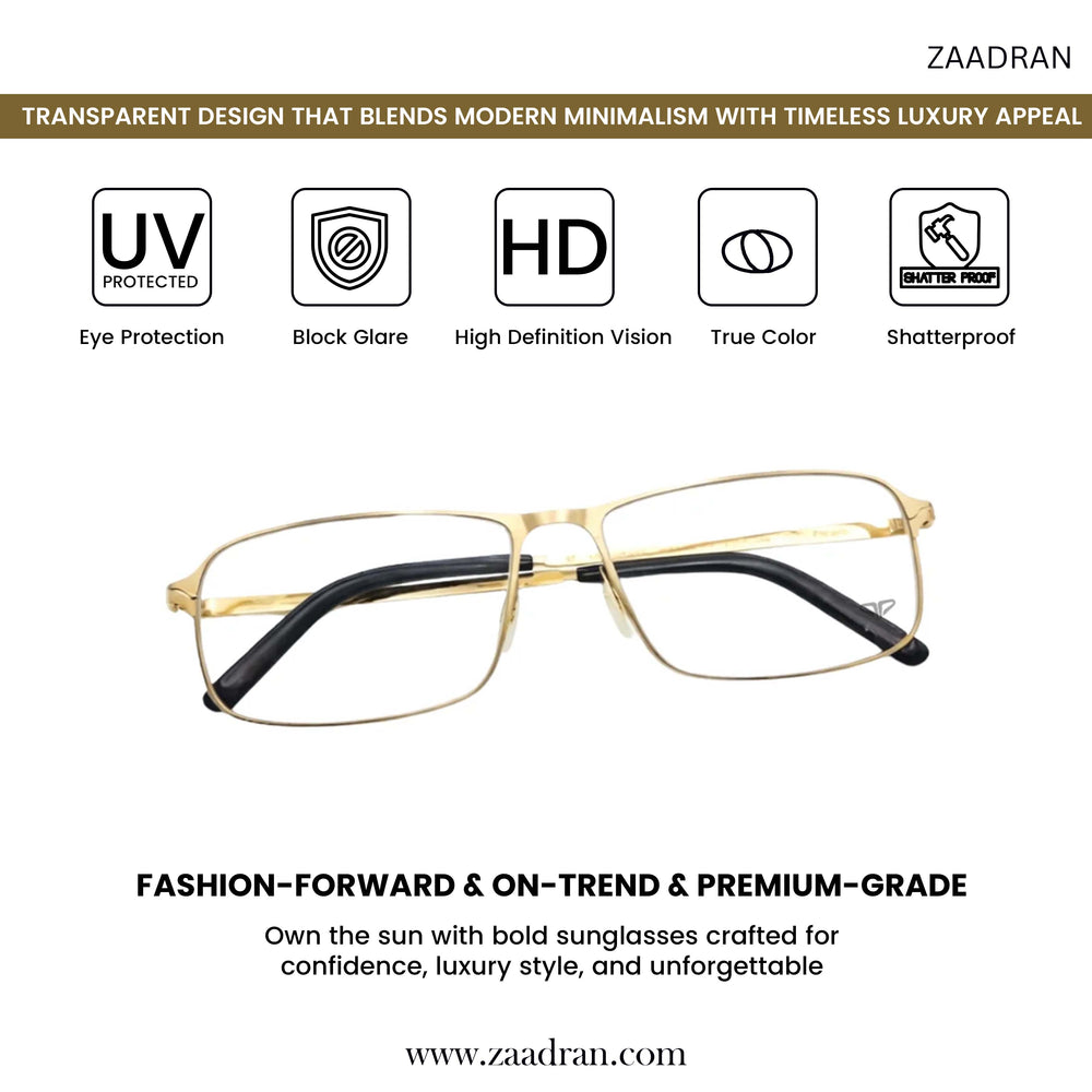 Golden Transparent Rectangle Eyewear | Pinelli Edition Opticals