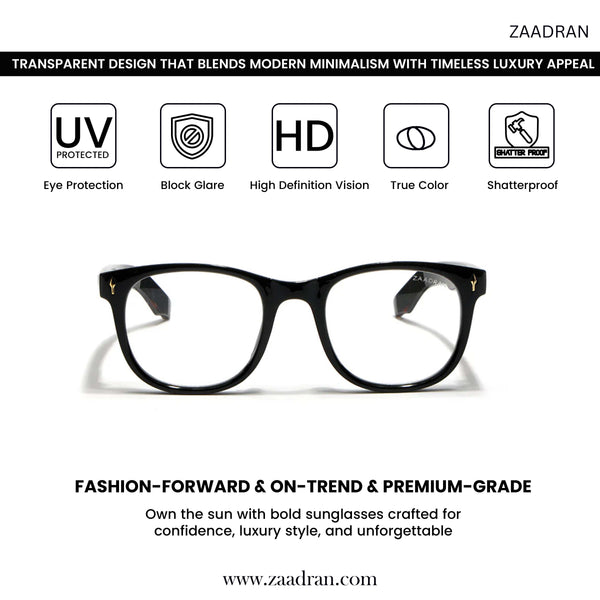 Hogwarts | Black Round Transparent Sunglass