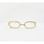 Diamond Glare | White Transparent Golden Crystal Rectangle Sunglass