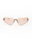 Florence | Champagne Pink Rimless Cateye Sunglass