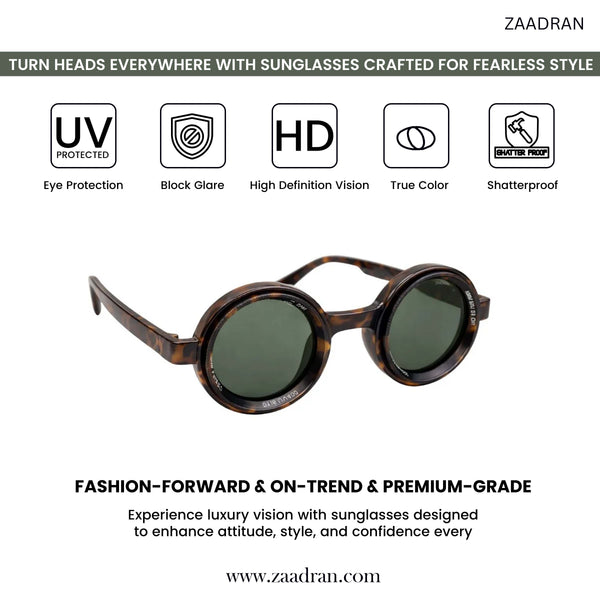 Rotater | Leopard Green Round Sunglass