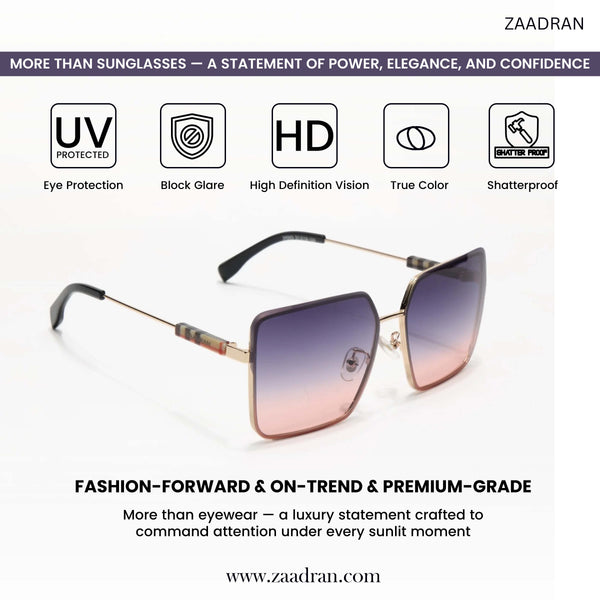 Burber | Golden Pink Oversize Wayfarer Sunglass