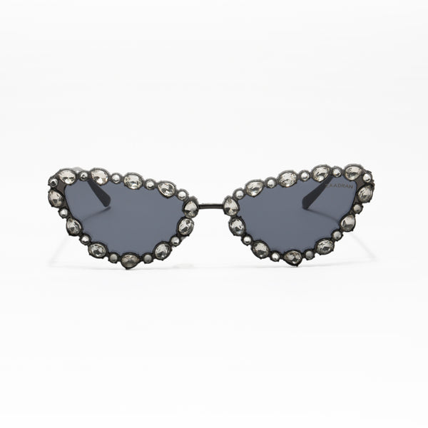 Diamond Kitty | Black Fancy Cateye Sunglass