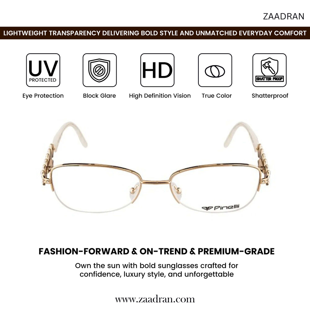 Cream Diamonds Transparent Rimless Rectangle Eyewear | Pinelli Edition