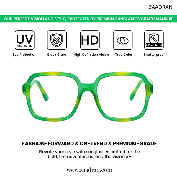 Albania | Green Transparent Oversize Wayfarer Sunglass