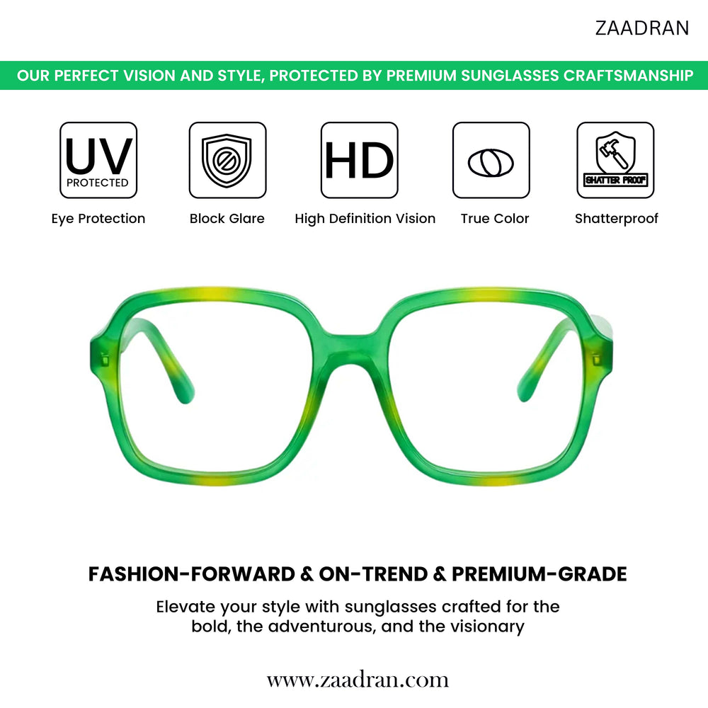 Albania | Green Transparent Oversize Wayfarer Sunglass