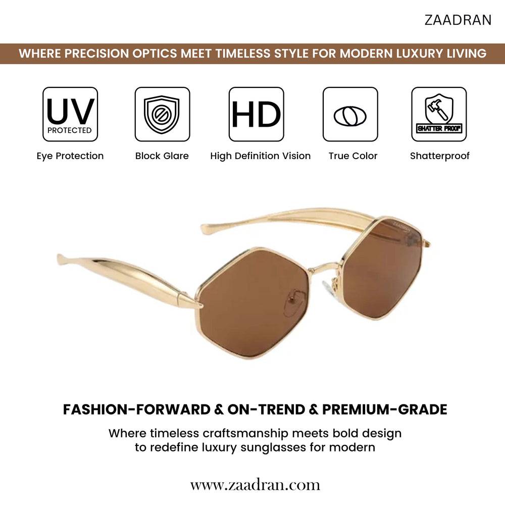 Olivia | Golden Brown Hexa Sunglass