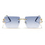 Alberta | Ocean Blue Rimless Square Sunglass