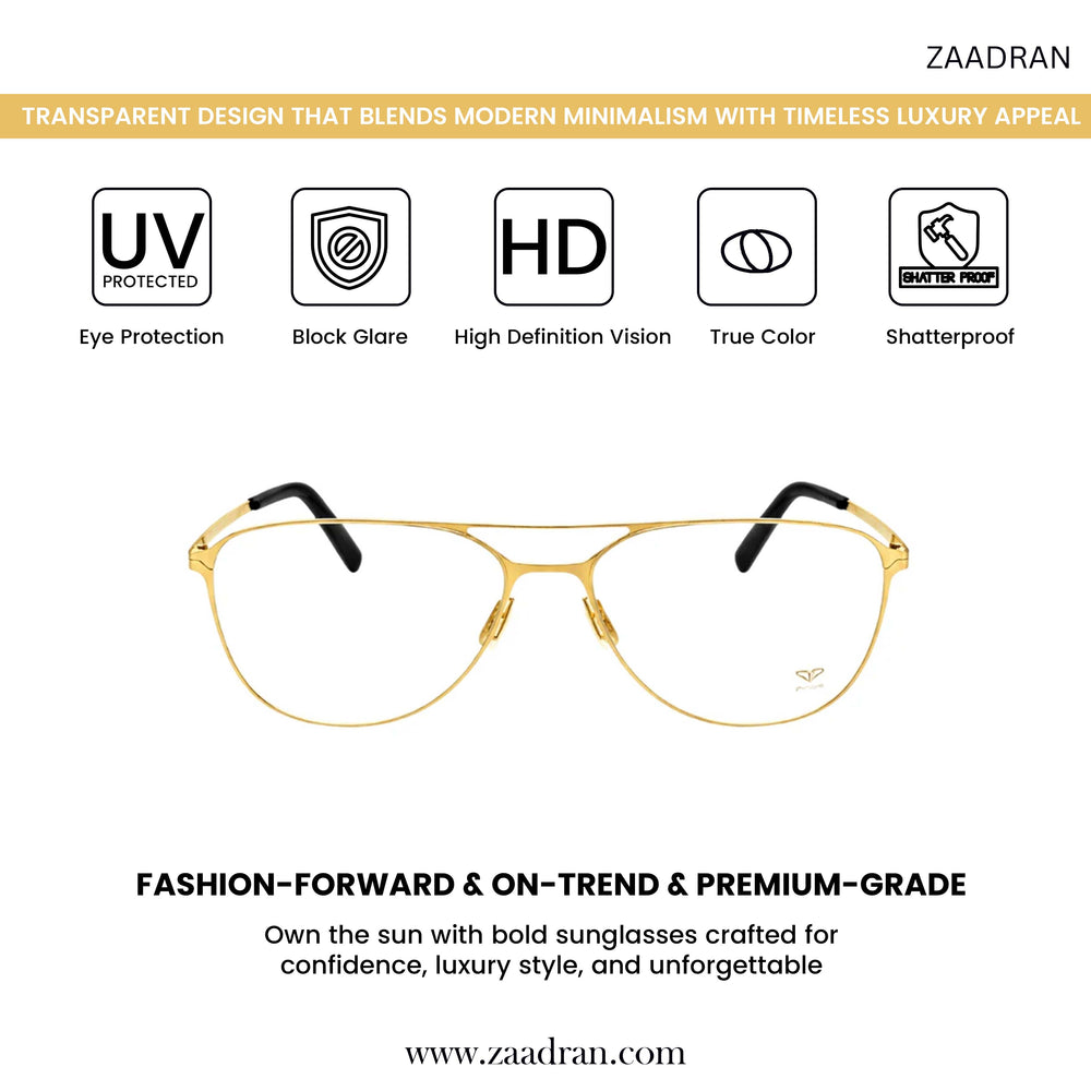 Golden Transparent Aviator Eyewear | Pinelli Edition Opticals
