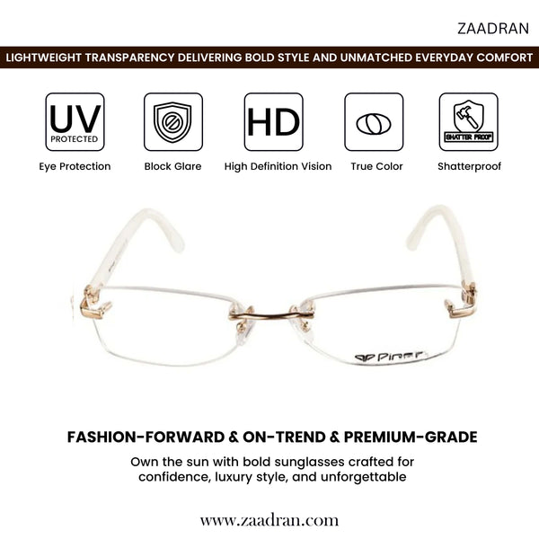 Cream Golden Diamond Transparent Rimeless Eyewear | I1005 | Pinellii Edition