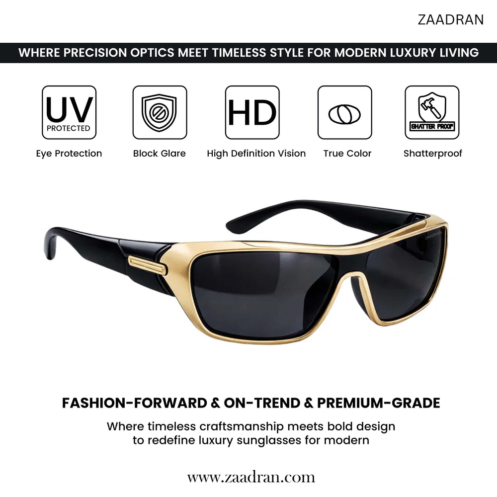 Persian | Gold Black Edge Aviator Sunglass