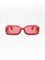 Rome | Red Transparent Rectangle Sunglass