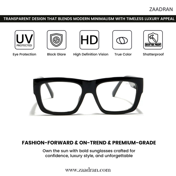 UAE | Black Silver Transparent Wayfarer Sunglass