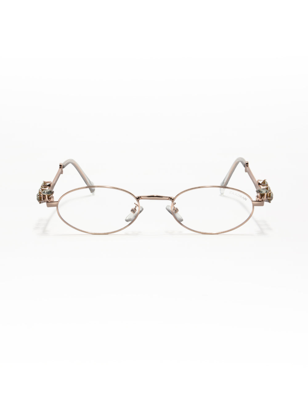 Four Diamond Lady | Rose Gold Oval Transparent Sunglass